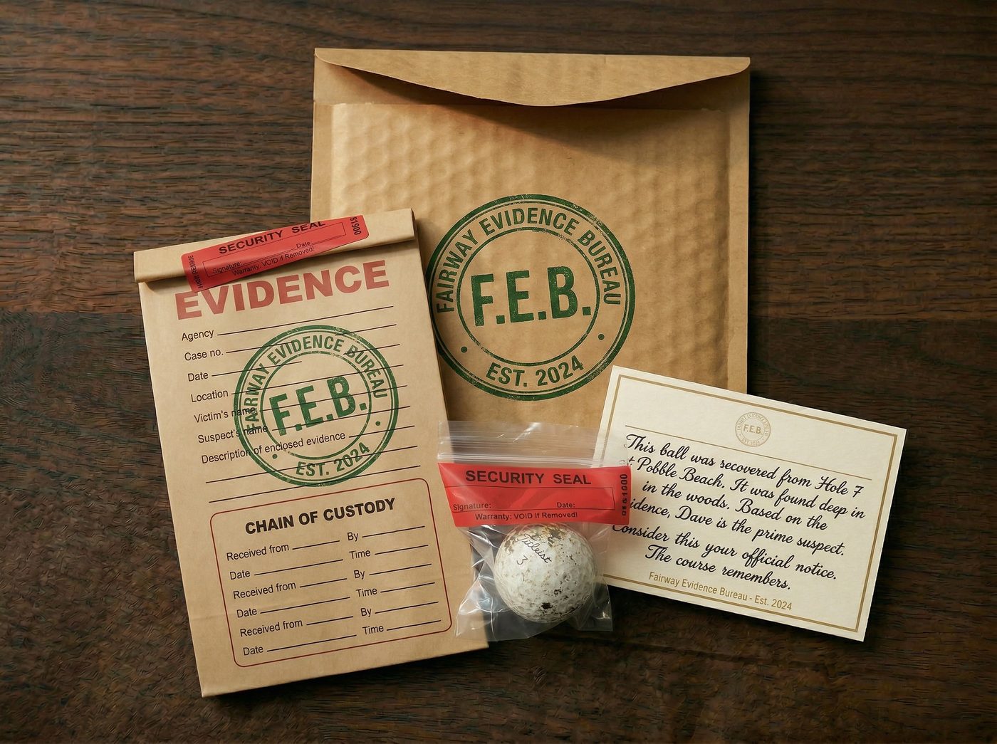 The Citation complete package with kraft mailer evidence bag specimen bag and note card